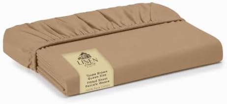Linen Home Classic 100% Cotton Percale Fitted Sheet Queen Size