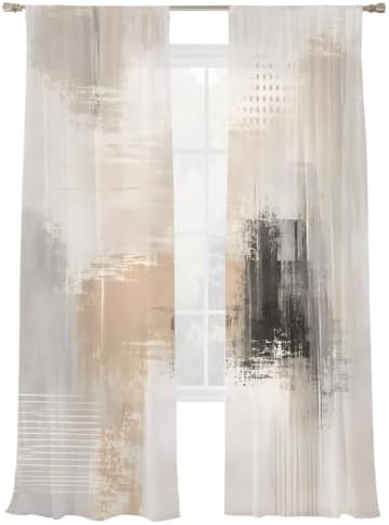 Modern Minimalist Semi Sheer Curtains 108 Inches Long Window