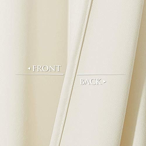 StangH Ivory White Velvet Curtains Back Tab for Nursery, W42 x L96