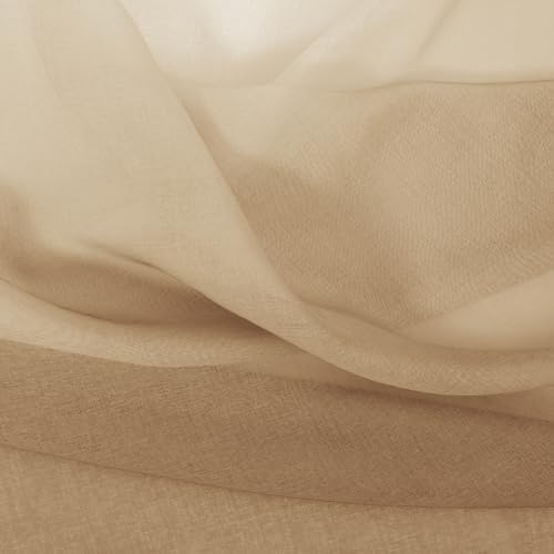 DWCN Taupe Ombre Sheer Curtains - 84 inches Long Faux Linen Gradient