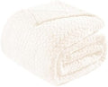 Exclusivo Mezcla Soft Fleece Bed Blanket King Size, 90”x104”, Off