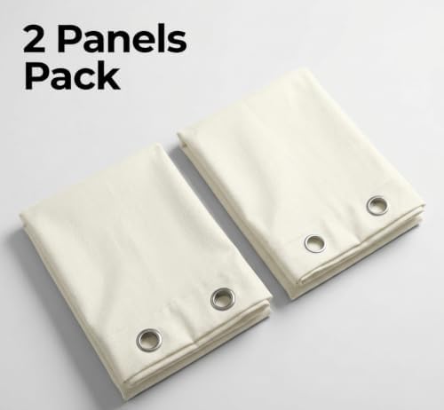 Urban Villa Cotton Grommet Curtains 52x84 (2 Panels) Ivory