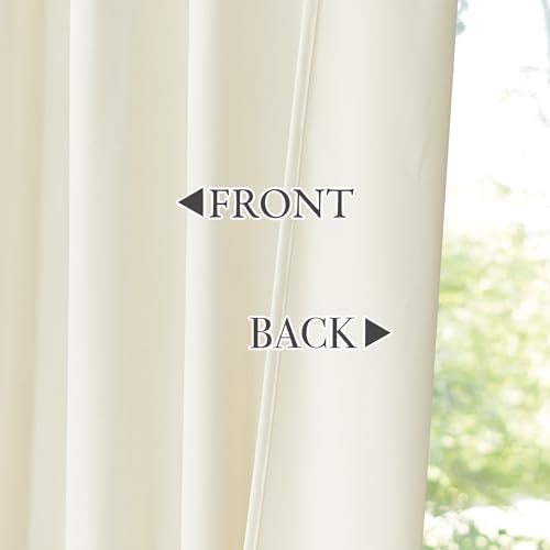 KGORGE Velvet Curtains Ivory Blackout 108 inches 2 Panels for Bedroom
