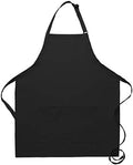DayStar Apparel 212 Bib Apron w/Center Divided Pocket (12 Pack), Black