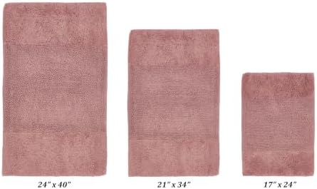 Better Trends 3 Piece Bathroom Rug Set 100% Cotton Non-Slip Washable