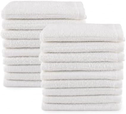 White Cotton Bar Mop Dish Cloths 12 x 12 in, 18 Pack