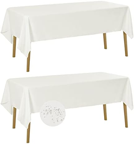 Fokitut 2 Pack Waterproof Rectangle Tablecloth, 60x102 Inch, Stain