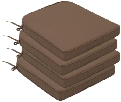 Goodgoods 19.5x19.5 Outdoor Chair Cushions Set of 4, 35D Foam, Brown