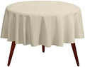 Gee Di Moda Round Tablecloth - 90 Inch Ivory Round Table Cloth for 30