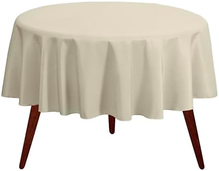 Gee Di Moda Round Tablecloth - 90 Inch Ivory Round Table Cloth for 30