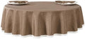 Mocha 70inch Round Polyester Linen Farmhouse Tablecloth