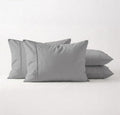 Light Grey Set of 4 Standard Queen Pillow Cases, Single-Ply Premium