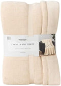 Berkshires Blanket Chenille Knit Throw 60x70 inch (Cream)