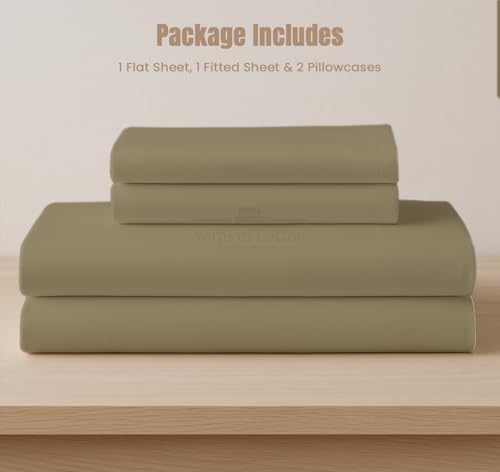 600 Thread Count 100% Long Staple Egyptian Cotton Soft Combed, 4 Piece