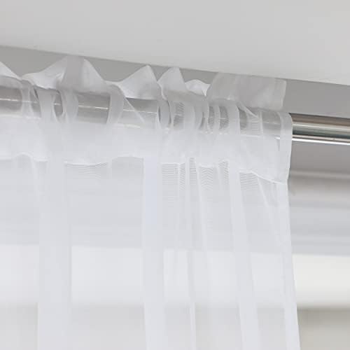 LONGTAI Window Ivory Sheer Curtains 120 Inches Long 2 Panels Sheer
