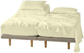 Ivory Color, Split King Sheets Set for Adjustable Split Bed