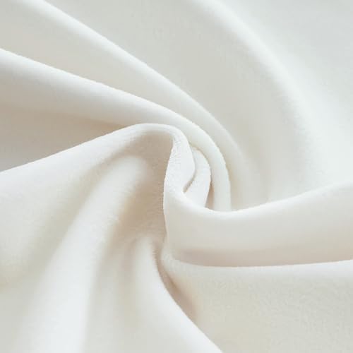 Topfinel Ivory Cream Velvet Blackout Curtains 84 Inches Long,Room