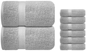 Infinitee Xclusives Premium Towel Bundle Deal - 6 Hand Towels + 2 Bath