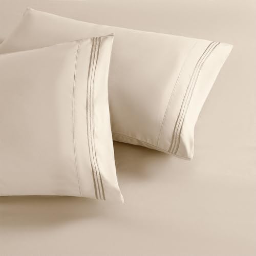 Taupe King Size Pillow Cases Set of 2,Microfiber,20"X36" Pillow Covers