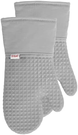 T-fal Waffle Silicone Oven Mitt Set, Softflex, Non-Slip Grip, Heat