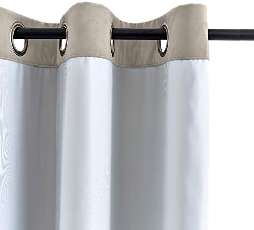 ChadMade Blackout Lined Premium Velvet Curtain Gray Beige 50Wx120L