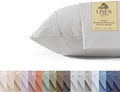 Linen Home 100% Cotton Percale Pillowcases Queen Size, Silver
