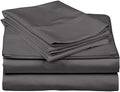 4 PC Bed Sheet Set, Made of 100% Egyptian Cotton Sheets King Size-Grey