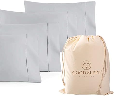 Standard Pillow Cases Set of 4, 800 TC, 100% Egyptian Cotton - Light
