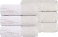 SUPERIOR Cotton Bathroom Towel Set, Plush Absorbent, 6 Piece, Stone
