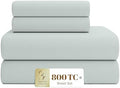 SUPREME ELEGANCE King Sheet Set, Soft Gray, Sateen Weave, 800 Thread