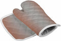 Quilted Cotton Terry Cloth Oven Mitt, Pot Holder Red Brown Grey Ombre