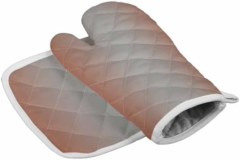 Quilted Cotton Terry Cloth Oven Mitt, Pot Holder Red Brown Grey Ombre