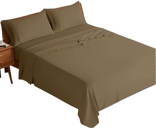Queen Size Bed Sheet Set, 4 Piece with 16 Inch Deep Pocket Queen