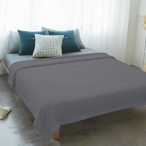 Pure Color Light Gray Flannel Throw Blanket Fleece Blankets,Minimalist