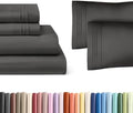 Charcoal 4-Piece Sheet Set & Pillowcase Bedding Bundle (King Size)