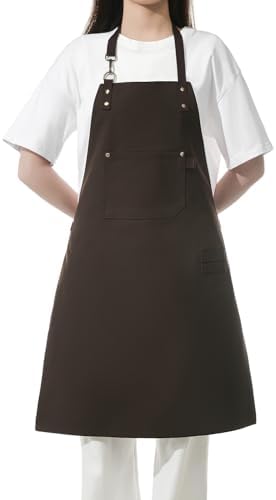No-Tie Canvas Apron Heavy-Duty 16OZ Work Apron With Front Pocket Extra