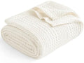 PHF Lightweight Waffle Weave Blanket King for Bed Coconut White