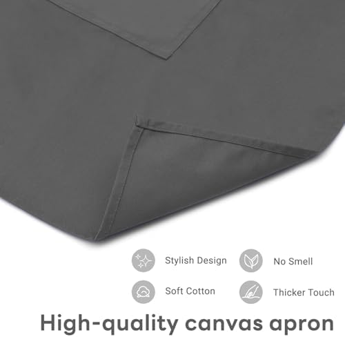 Chef Apron, Adjustable Kitchen Apron with 3 Storage Pockets