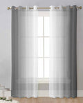 Rustic Gray Sheer Curtains 63 Inch Length Grommet Semi Sheer Drapes
