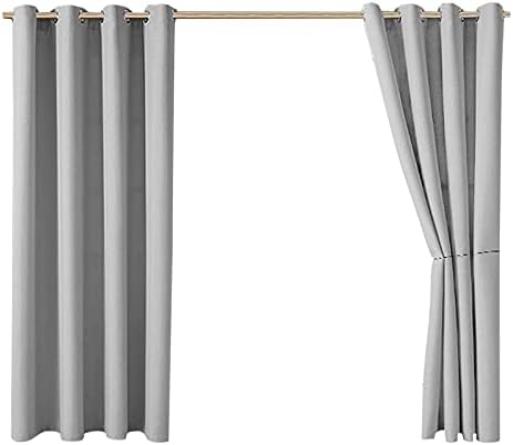 Blackout Curtains for Living Room 72 Inch Length 1 Panel Grommet Gray