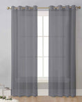 Grey Pure Color Sheer Curtains 63 Inch Length 2 Panels Set, Aesthetics