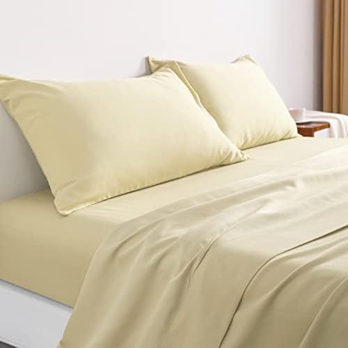 NTBAY Queen Microfiber Sheet Set, 4 Piece, 15 Inch Pocket, Light Taupe