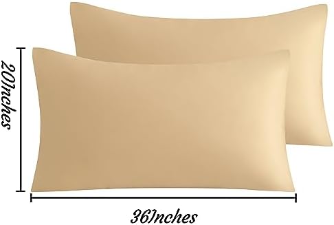 NTBAY King Microfiber Pillowcases, Set of 2, Light Taupe