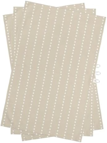Beige Retro Kitchen Towels Set of 3, Water Absorbent Dish Towel
