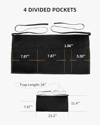 Xeoxarel Aprons with 4 Pockets (Available in 3 Pack / 7 Pack) 23.5'' X