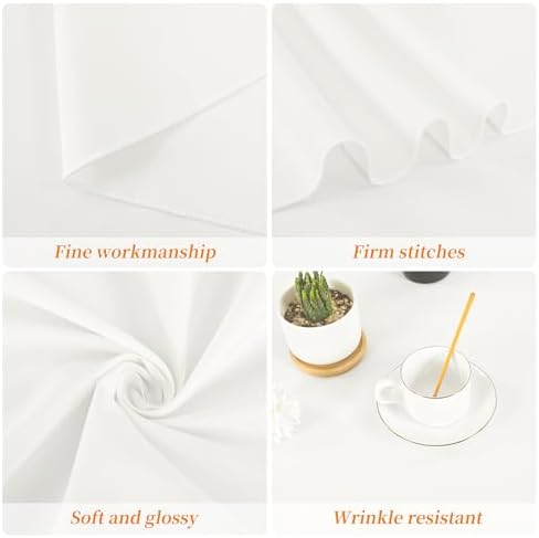 12 Packs 90 Inch Ivory Round Polyester Tablecloths