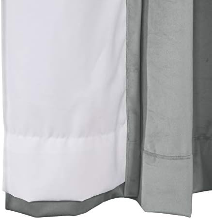 ChadMade 120 Inches Long Velvet Curtains, 2 Panels 52Wx120L Grey, Rod