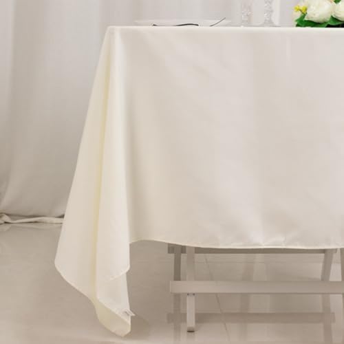 Balsa Circle 70x70 Ivory Square Cotton Blend Tablecloth Linens | Stain