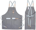 Nordic Industrial Canvas Serving Apron with Pockets Adjustable Fit