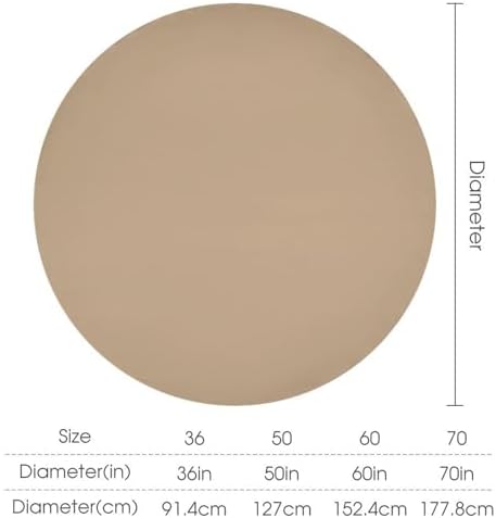 Round Tablecloth, Solid Plain Beige Table Cloth Washable Table Cover